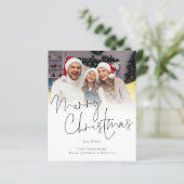 Budget Family Photo Merry kerstscript Kaart (Staand voorkant)
