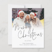 Budget Family Photo Merry kerstscript Kaart (Voorkant)