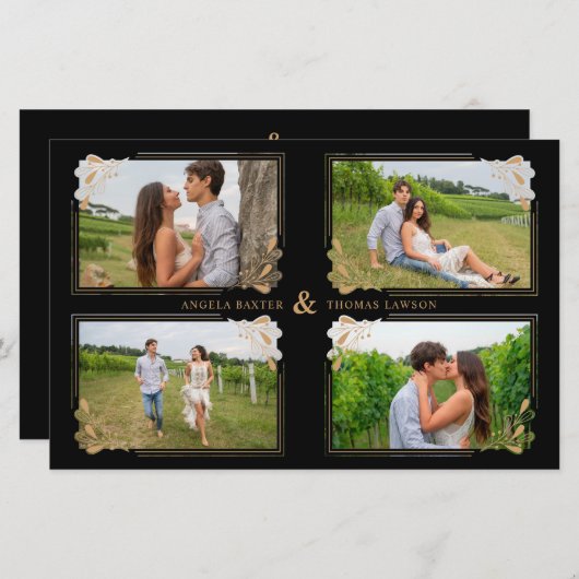 Budget Fancy Golden Minimalist Branches 4 Photos (Voorkant / Achterkant)