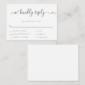 Budget Fancy minimalistisch huwelijk RSVP-reactiek Notitiekaartje (Voorkant / Achterkant)