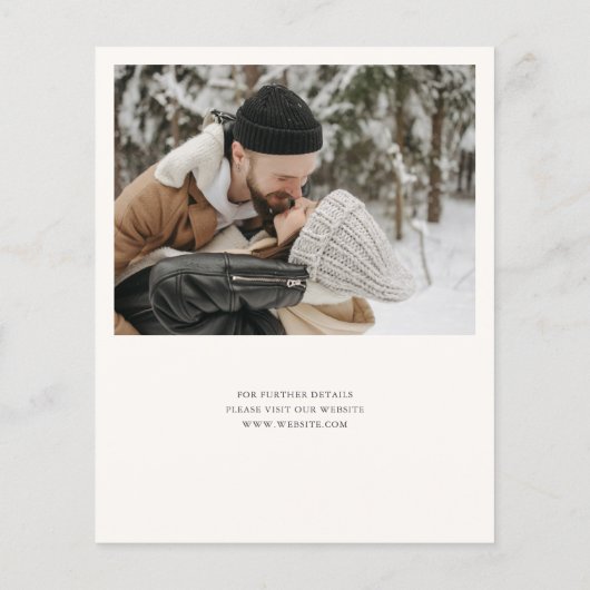 Budget Fancy Script Bruiloft Save The Date Flyer (Achterkant)