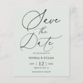 Budget Fancy Script Bruiloft Save The Date Flyer (Voorkant)