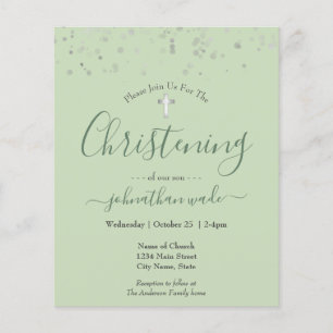 Budget Fancy script Christening Flyer