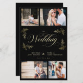 Budget Fancy Trendy 4 Foto's Collage Wedding (Voorkant / Achterkant)