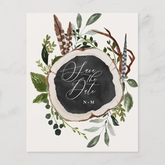 budget farhouse herfst bruiloft aankondiging flyer (Voorkant)