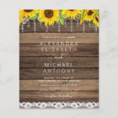 Budget Farmhouse Sunflower Weddenschap Flyer (Voorkant)