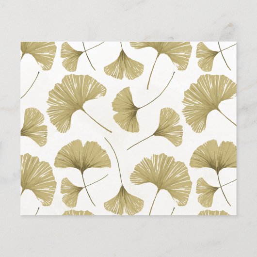 Budget Faux Gold Ginkgo Wedding Save the Date (Achterkant)