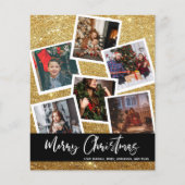 Budget Faux Gold Glitter Multi Photo Kerstmis (Voorkant)