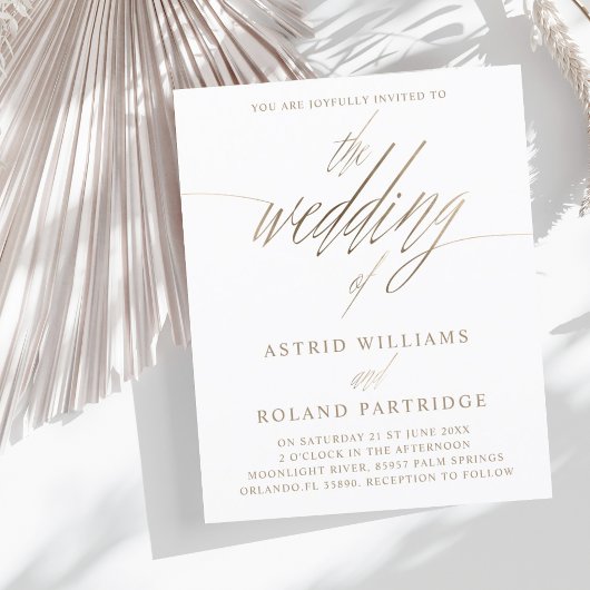 Budget Faux Gold Kalligrafie de bruiloft van