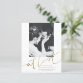Budget Faux Gold Save the Date Bruiloft (Staand voorkant)