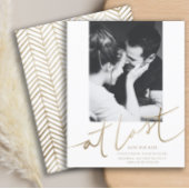 Budget Faux Gold Save the Date Bruiloft