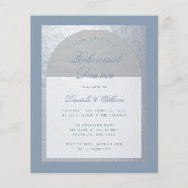 Budget Faux Silver Dusty Blue Rehearsal Dinner