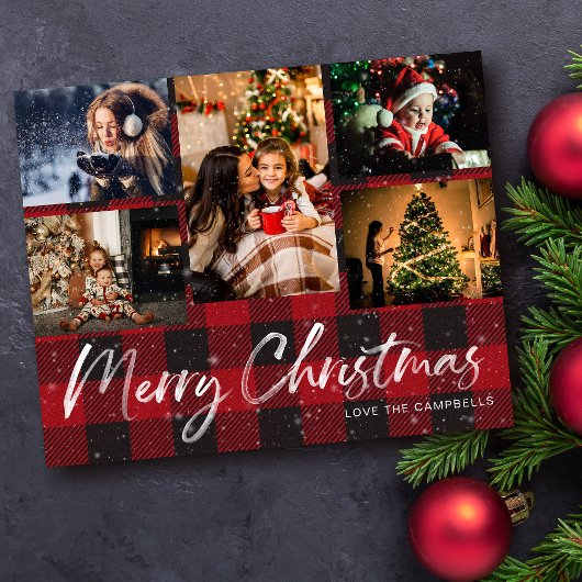 Budget Faux Sneeuw & Buffalo Check 5 Foto Flyer