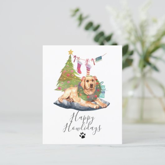 BUDGET feestdagen Gele labrador Dog Kerstmis (Staand voorkant)