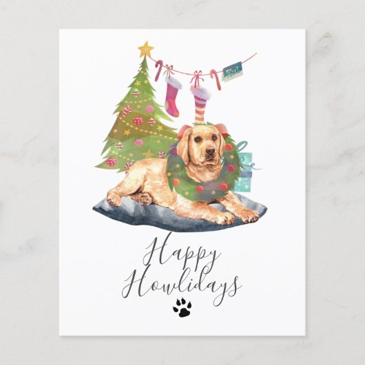 BUDGET feestdagen Gele labrador Dog Kerstmis (Voorkant)