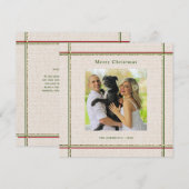 Budget Feestelijke Grenzen Minimale Foto Kerstmis Bedankkaart (Voorkant / Achterkant)
