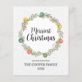 Budget Feestelijke Krans Kerstvakantie Kaart (Voorkant)