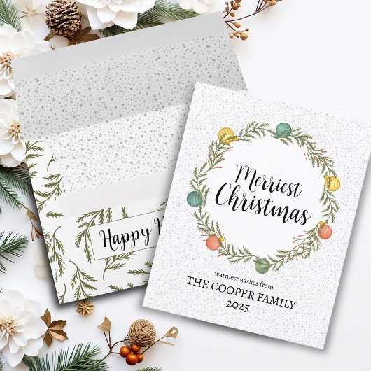 Budget Feestelijke Krans Kerstvakantie Kaart