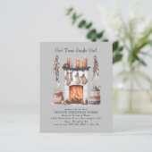 Budget Feestelijke Open Haard Kerstfeest Uitnodige (Staand voorkant)