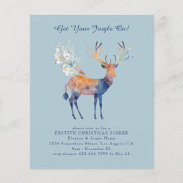 Budget Feestelijke Rendier Kerstfeest Uitnodigen