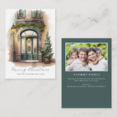 Budget Feestelijke Vrolijke Kerstmis Waterverf Fot Notitiekaartje (Voorkant / Achterkant)