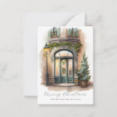 Budget Feestelijke Vrolijke Kerstmis Waterverf Fot Notitiekaartje (Voorkant)