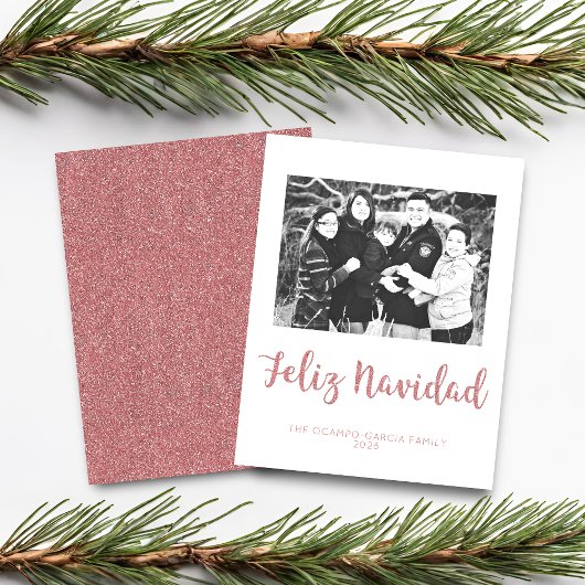 Budget Feliz Navidad Roos Gold Glitter Foto
