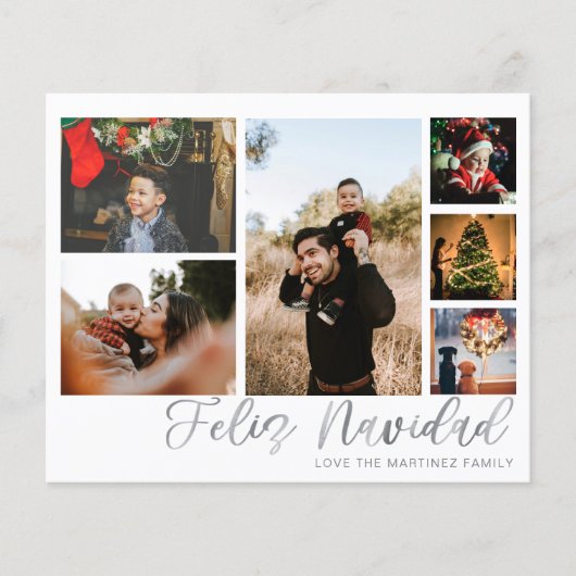 Budget Feliz Navidad Silver 6 Foto Flyer (Voorkant)