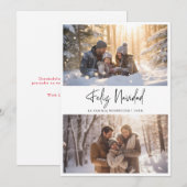 Budget Feliz Navidad Spaanse Kerstmis Fotokaart Feestdagenkaart (Voorkant / Achterkant)