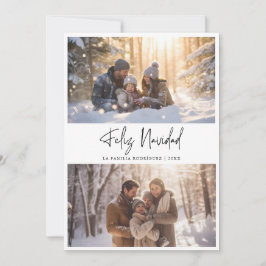 Budget Feliz Navidad Spaanse Kerstmis Fotokaart Feestdagenkaart