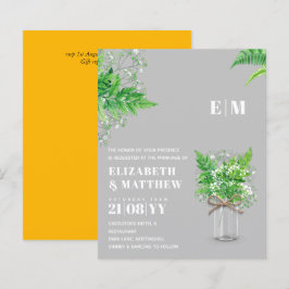 BUDGET Fern greenery bladeren Wedding Invite