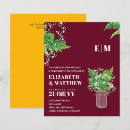 BUDGET Fern greenery bladeren Wedding Invite