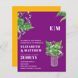 BUDGET Fern greenery bladeren Wedding Invite