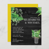 BUDGET Fern Greenery Wedding Invite (Voorkant / Achterkant)