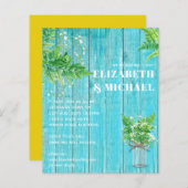 BUDGET Fern Greenery Wedding Invite (Voorkant / Achterkant)