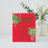 BUDGET Ferns Greenery Red Wedding Invite (Staand voorkant)