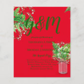 BUDGET Ferns Greenery Red Wedding Invite (Voorkant)