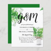 BUDGET Ferns Greenery White Wedding Invite (Voorkant / Achterkant)
