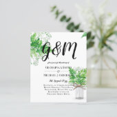 BUDGET Ferns Greenery White Wedding Invite (Staand voorkant)