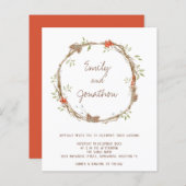 Budget Festive Pines Berries Wedding Invitation (Voorkant / Achterkant)