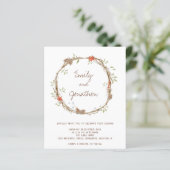 Budget Festive Pines Berries Wedding Invitation (Staand voorkant)