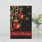 Budget Festive Red Gold Business Holiday Card (Staand voorkant)