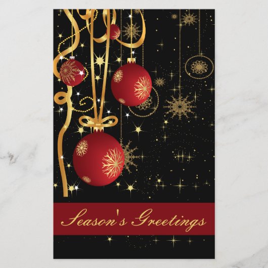 Budget Festive Red Gold Business Holiday Card (Voorkant)