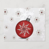 Budget festive Silver Red Business feestdagen Card (Voorkant)