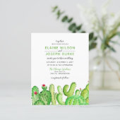 Budget Fiesta Cactus Green Wedding Uitnodiging (Staand voorkant)