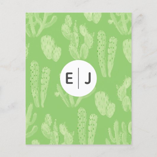 Budget Fiesta Cactus Green Wedding Uitnodiging (Achterkant)