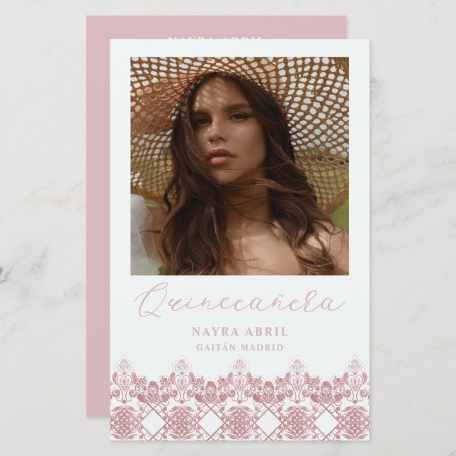 Budget Fiesta Quinceañera Español Efecto Encaje (Voorkant / Achterkant)