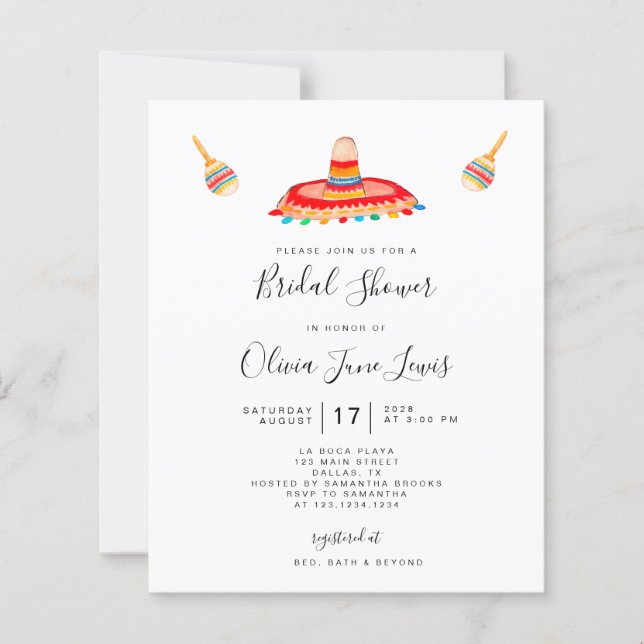 Budget Fiesta Sombrero Bridal Shower (Voorkant)