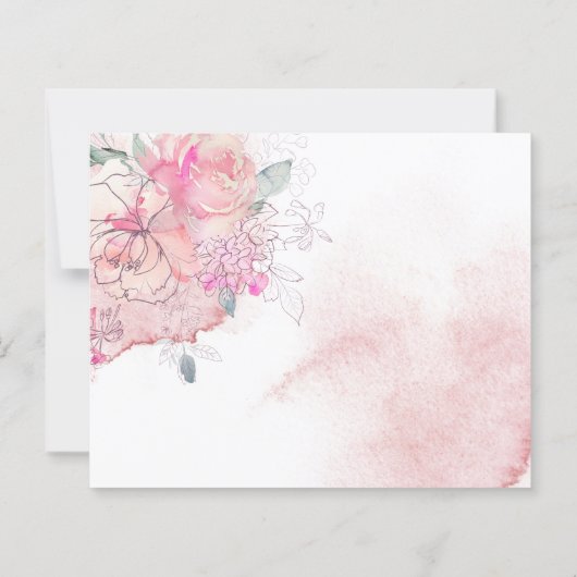 BUDGET Fijne Floral bruiloft uitnodiging. (Achterkant)