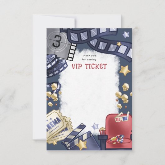 Budget Film Nacht Kinderen Verjaardag Dank u Kaart (Voorkant)